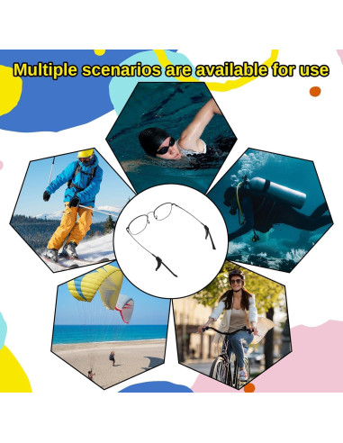 Ganchos de Gafas de Silicona Tweruna - 18 Pares Multicolor