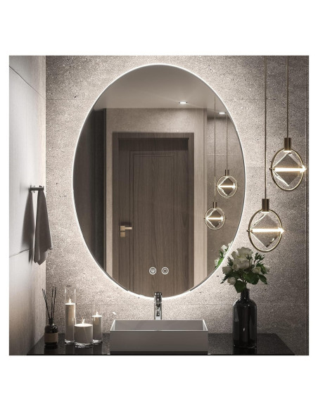 Espejo Ovalado Iluminado TETOTE 81x61 cm LED Anti-Niebla