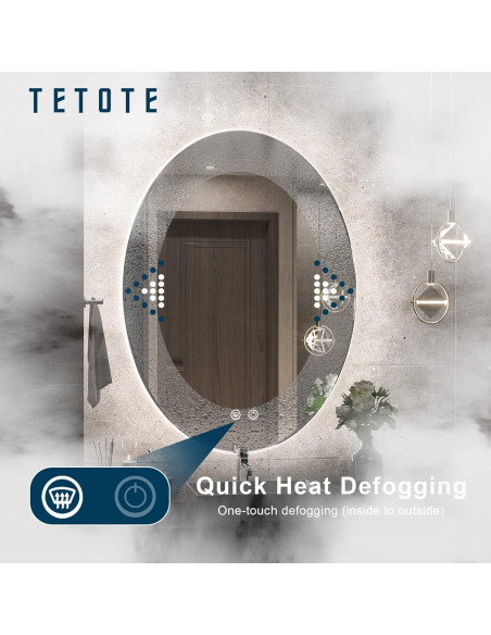 Espejo Ovalado Iluminado TETOTE 81x61 cm LED Anti-Niebla