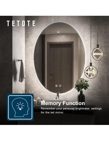 Espejo Ovalado Iluminado TETOTE 81x61 cm LED Anti-Niebla