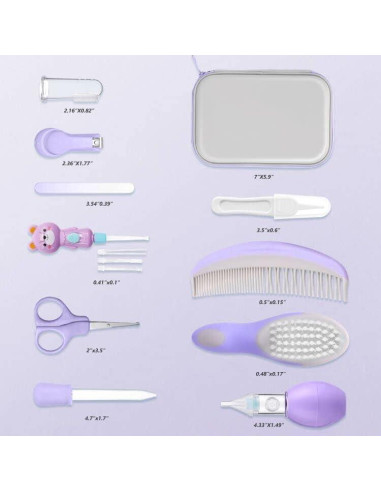 Kit de Cuidado para Bebés 15 en 1 Kjtao Portátil Púrpura
