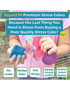 Cubo Sensorial Antiestrés Squeez'M Azul - Juguete para Niños y Adultos 2