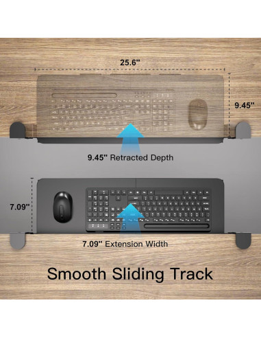 Bandeja de Teclado Ergonómica XTRIKE ME para Escritorio Negro