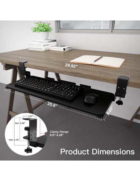 Bandeja de Teclado Ergonómica XTRIKE ME para Escritorio Negro