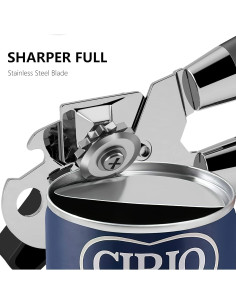 Abrelatas Manual Multifuncional OUTWAY de Acero Inoxidable Negro 2