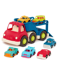 Camión Transportador de Autos B. toys + 6 Autos Mini - 1.27 kg