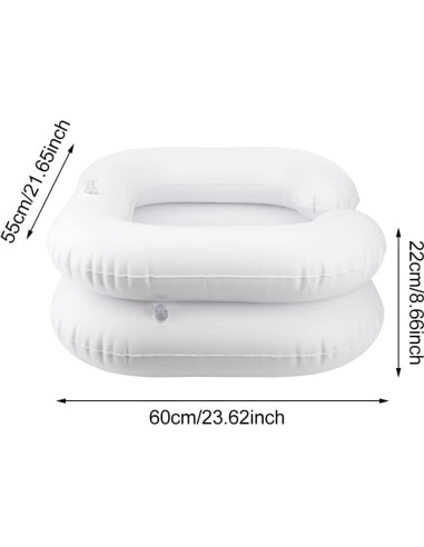 Cuenca Inflable para Lavado de Cabello Faddare - Blanco 60x55cm