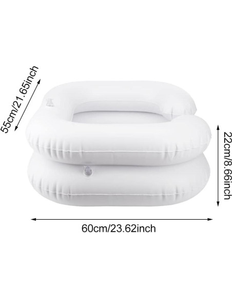 Cuenca Inflable para Lavado de Cabello Faddare - Blanco 60x55cm