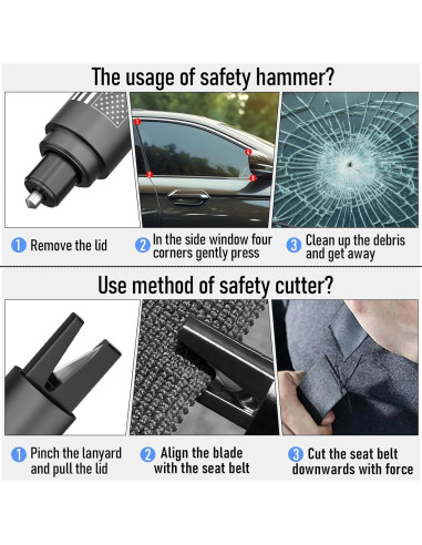 Juego de 2 Martillos de Seguridad QWEZOTUY para Romper Cristales