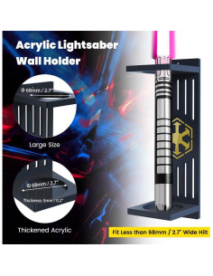 Soporte de Montaje en Pared Acrílico para Sable de Luz Negro 6.8 cm 2