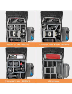 Mochila para cámara Besnfoto impermeable 23L con compartimento para laptop 2