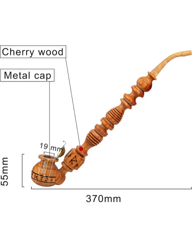 Pipa de Tabaco Dr. Watson Runas Hecha a Mano 37 cm