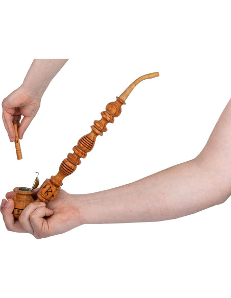Pipa de Tabaco Dr. Watson Runas Hecha a Mano 37 cm