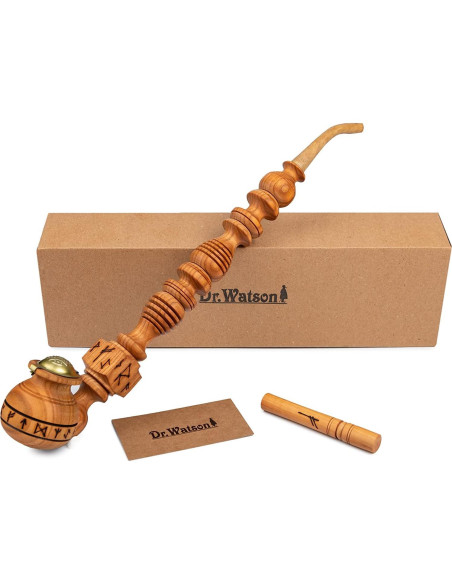 Pipa de Tabaco Dr. Watson Runas Hecha a Mano 37 cm