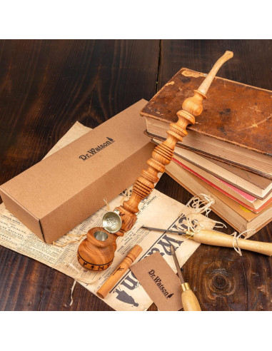 Pipa de Tabaco Dr. Watson Runas Hecha a Mano 37 cm