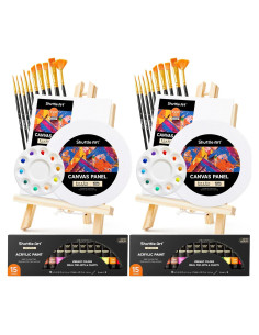 Juego de Pintura Acrílica Shuttle Art 58 Pack con Lienzos y Pinceles
