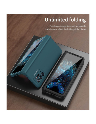 Funda de billetera Oppo Find N con protector de pantalla negro