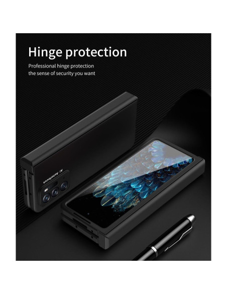 Funda de billetera Oppo Find N con protector de pantalla negro