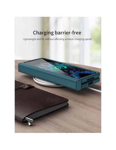 Funda de billetera Oppo Find N con protector de pantalla negro