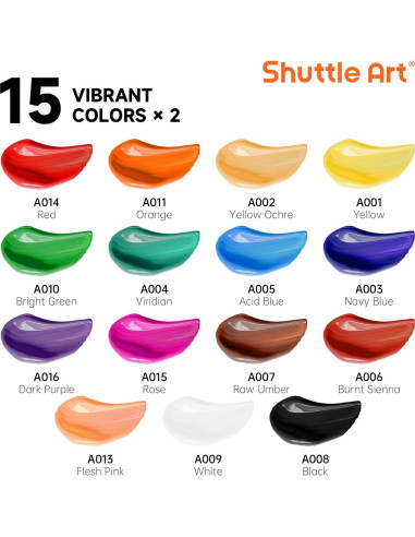 Juego de Pintura Acrílica Shuttle Art 58 Pack con Lienzos y Pinceles