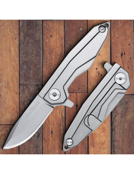 Cuchillo Plegable ZulBozz D2 8.79 cm para Camping y EDC
