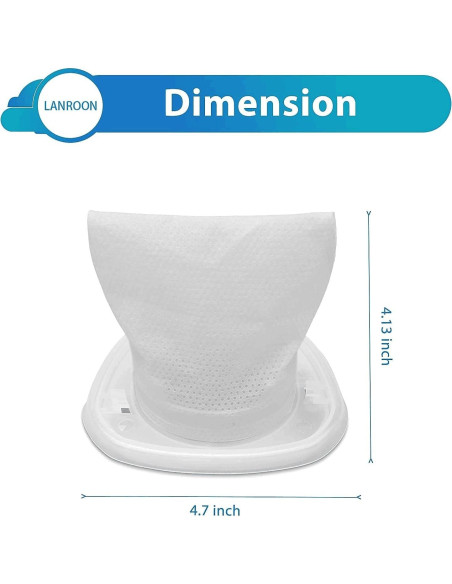 Filtro HNVCF10 LANROON para Aspiradoras Black and Decker - 6 Pzs