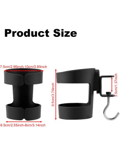 Soporte para Taza de Escritorio Gosknor 2-en-1 Negro Ajustable 2