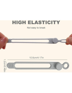 Bridas de Silicona HISKI 10 Pcs Verde Reutilizables para Cables 2