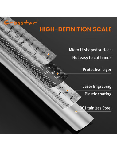 Cinta Métrica Autocierre Crosstar 7.6m Acero Inoxidable Impermeable