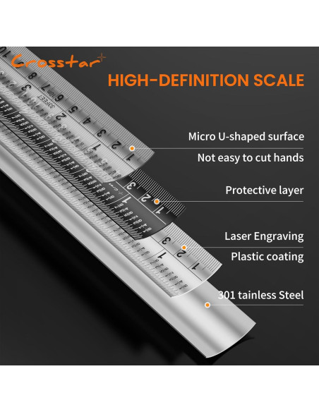 Cinta Métrica Autocierre Crosstar 7.6m Acero Inoxidable Impermeable