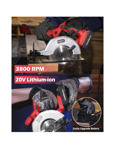 Sierra Circular Inalámbrica PowerSmart 20V 5.5" con Batería