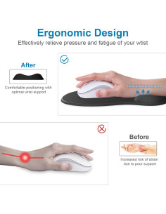 Alfombrilla de Ratón Ergonómica G JGOO con Reposamuñecas de Gel 2