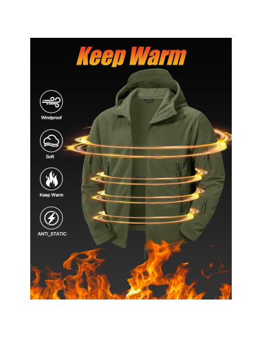 Chaqueta Táctica Militar CRYSULLY para Hombre Verde