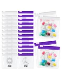 Juego de 24 Bolsas de Píldoras Reutilizables Handepo 7.5x7.5cm