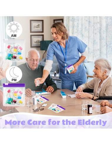 Juego de 24 Bolsas de Píldoras Reutilizables Handepo 7.5x7.5cm