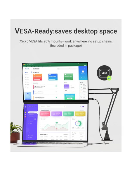 Monitor Portátil Ingnok 15.6" FHD 1080P USB-C Altavoces