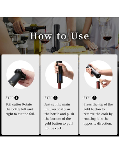 Abridor de Vino Eléctrico CREERJOY KB1, Cortador de Aluminio
