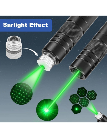 Puntero Láser Verde Recargable Damflew - 15.24 cm, USB