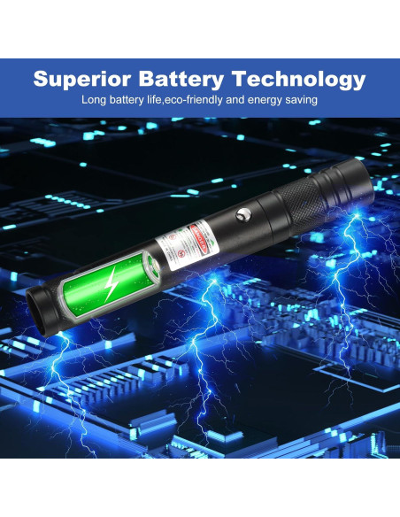 Puntero Láser Verde Recargable Damflew - 15.24 cm, USB