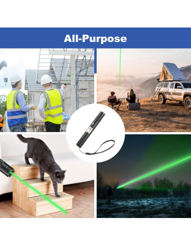 Puntero Láser Verde Recargable Damflew - 15.24 cm, USB