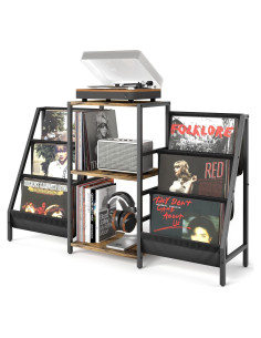 Soporte para Tocadiscos Tewinko con Almacenamiento para 280 Vinilos