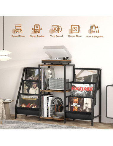 Soporte para Tocadiscos Tewinko con Almacenamiento para 280 Vinilos