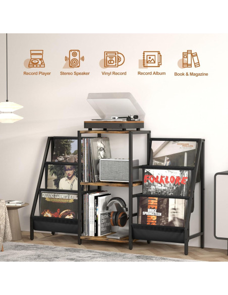 Soporte para Tocadiscos Tewinko con Almacenamiento para 280 Vinilos