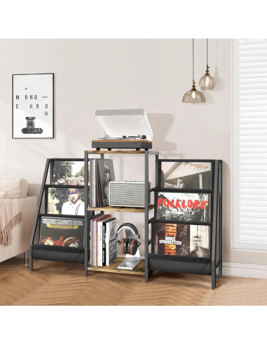 Soporte para Tocadiscos Tewinko con Almacenamiento para 280 Vinilos