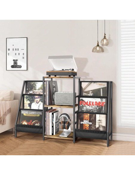 Soporte para Tocadiscos Tewinko con Almacenamiento para 280 Vinilos