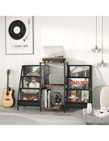 Soporte para Tocadiscos Tewinko con Almacenamiento para 280 Vinilos