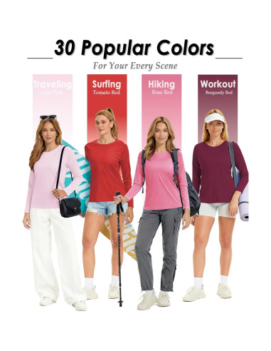 Camiseta de Sol para Mujeres Boladeci UPF 50+ Manga Larga