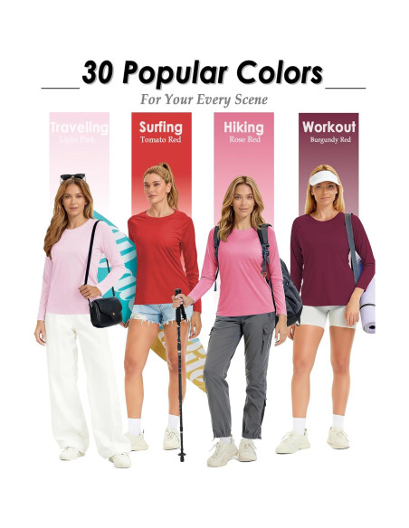Camiseta de Sol para Mujeres Boladeci UPF 50+ Manga Larga