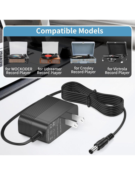 Cable de Alimentación 5V Tesenbai para Tocadiscos Crosley