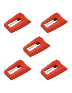 5 Agujas de Tocadiscos Ruby HONSNKS para Vinilo LP Rojo